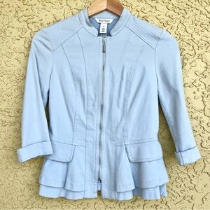 WHBM DOVE GREY JACKET 3/4 SLEEVE SZ 00